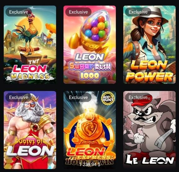 Мир казино и слотов Leon.Bet